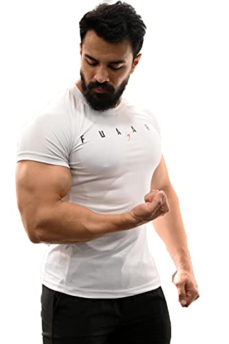 Image of FUAARK Men's Round Neck Slim fit Gym & Active wear Sports T-Shirt for Workout & Casual Wear