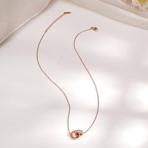 Image of Rubans Demi Fine Stainless Steel AD Pendant Necklace Gift for Women & Girls