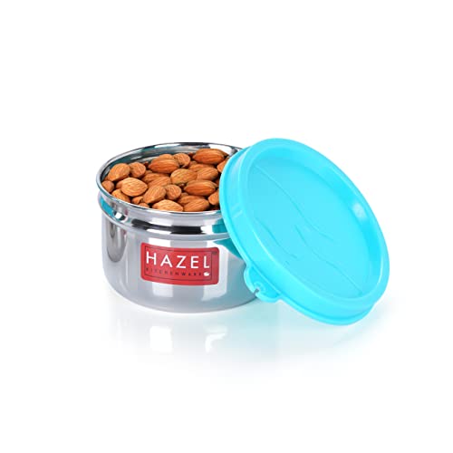 HAZEL Air Tight Containers for Storage | Stainless Steel Storage Containers for Kitchen Airtight | Container for Kitchen Storage Set of 2, 150 ML Each