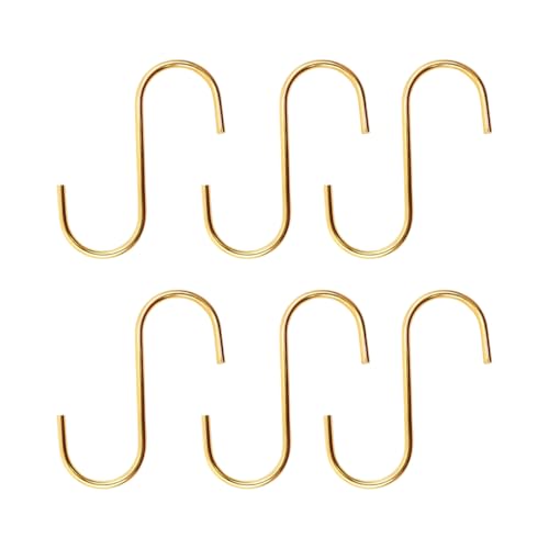Gorise Ganci a S Dorati (confezione Da 6) Ganci Multiuso in Acciaio Al Carbonio Robusto Per Riporre Utensili Da Cucina, Bagno, Camera Da Letto, Portagioie, Garage