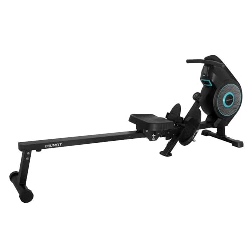 Cecotec Máquina de Remo Plegable de Resistencia Combinada: Aire y Magnética con Pantalla LCD Drumfit Rower Eolo Magno. 8 Niveles de Resistencia Regulables Manualmente, Ruedas, Correas de Sujeción
