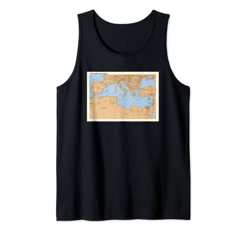 Mapa del Mar Mediterráneo (1998) Camiseta sin Mangas