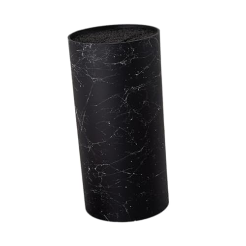 Bothyi Round Knife Block Organizer Vertical Utensils Holder Save Space with Slots Universal Knives Drain Stand, Black B