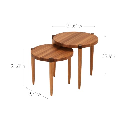 Image of Leick Home Redonda Bay Round End Table, Natural Jequitiba
