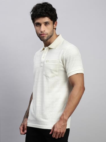 Image of Lux Nitro Men's Polo T-Shirt with Pocket | Cotton Rich Brasso Jacquard | Modern Relaxed Fit | Casual & Smart Wear