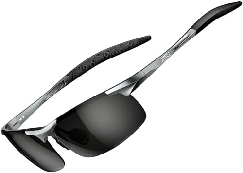 ATTCL Sonnenbrille Herren Polarisiert Sports UV400 Leicht Wrap-Around AL-MG | HD TAC Linse, Blendschutz, Rutschfest, Verspiegelt, Verstellbare Nasenpolster, Autofahren, Angeln, Gol