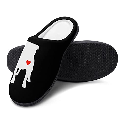Pitbull Heart Women's Cotton House Slippers Lightweight Anti-skid Shoes Rubber Bottom Sole for Indoor/Outdoor4