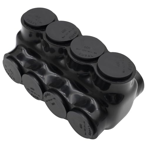 4AWG-600Kcmil Insulated 4 Port Inline Splice Connector Black Wire Connectors,Allen Hex 3/8" Insulated Cable Connectors Pre-Loaded Oxide Inhibitors,UL Listed(1pcs)
