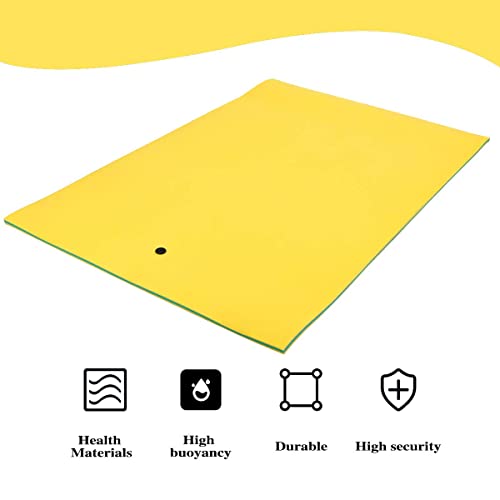 Max4out Water Floating Mat 9/12/18 Foam Lake Floats Floating Foam Pad Lily Pad for Water Recreation and Relaxing Lily Mat for Family Floating Pad for Pets Pool Float for Party (Yellow-550)