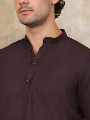 Image of Jompers Men's Cotton Regular Fit Solid Short Kurta