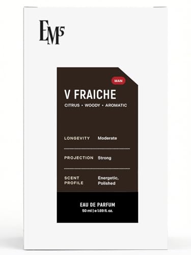 Image of EM5 V Fraiche Perfume for Men | Citrus Aromatic Woody | Day & Night Eau de Parfum | Strong and Long Lasting Spray | Luxury Gift for Him