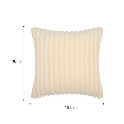 Image of Wakefit Designer Cushion Cover | 16x16 inch | Super Soft Durable Fabric | Machine Washable | Pack of 1 | Aura Beige