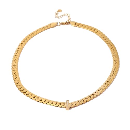 Collier cubain acier inoxydable femme résistant à l'eau, bijou fait main anti-allergie