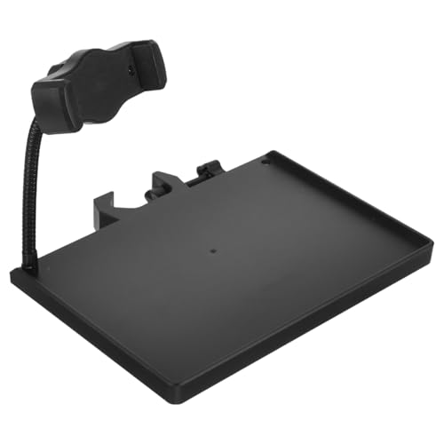 SUPVOX Mic Stand Phone Holder: Clamp-on Microphone Stand Tray with Phone Holder, Plastic Rack for Tools and Accessories, Compatible with Most Mic, Black