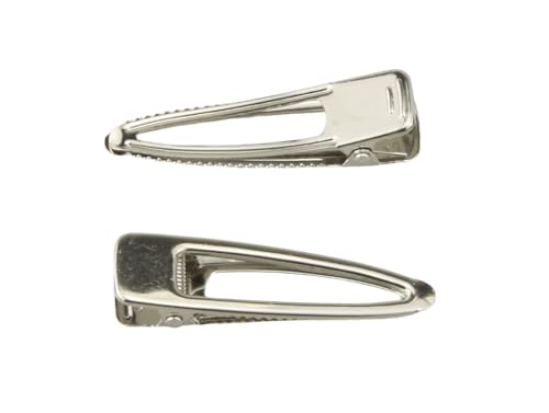 Pinzas de cabello en forma de lágrima de 55 mm, clips metálicos estilo cocodrilo para manualidades DIY (Plateado - 50 piezas) miniatura 4