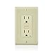 Leviton GFTR1-I Smartest Self-Test Smartlockpro Slim GFCI Tamper-Resistant Receptacle with LED Indicator, 15-Amp, 10 Pack, Ivory