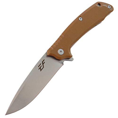 Eafengrow EF223 Folding Knife D2 Blade with G10 Handle Multi Pocket Knife Survival Outdoor Camping Survival (brown)