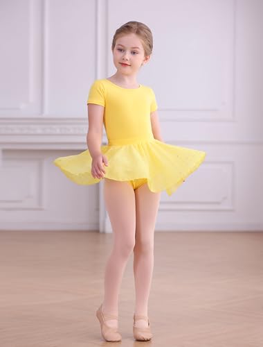 MdnMd Long Sleeve Dance Ballet Leotards for Girls Toddler Skirt