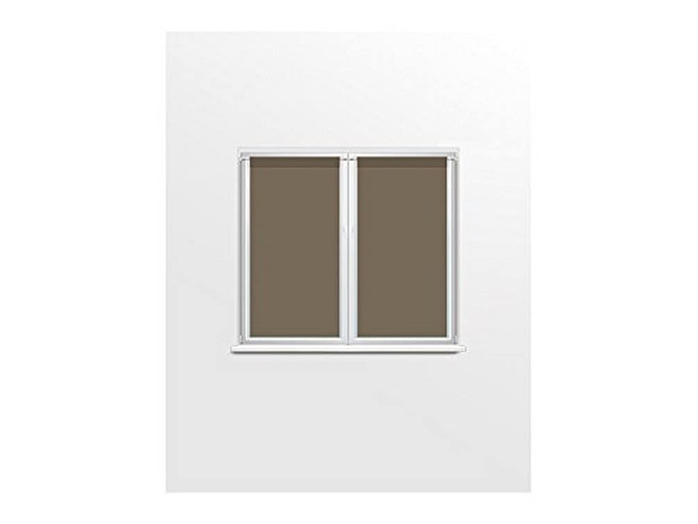 Soleil d'ocre Pair of Half Breeze, Panama Taupe, Polyester, Ecru, 45 x 90 cm