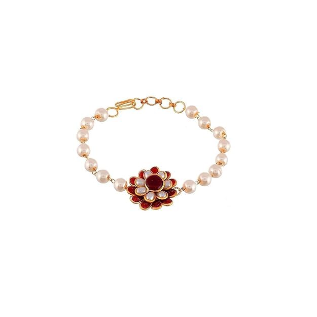 Image of Elegant Traditional Gold Plated /Rakhi Combo Of 1 Piece for Men and Women /brother /sister /bhabhi Kundan Stone combo set (Same as Shown In Image)