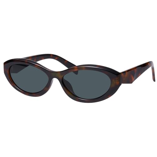 Image of mosanana Oval Cat Eye Sunglasses for Women Retro Y2K Style MS52372 | Geometric Stylish Temples, UV400 Protection, Designed for Daily Outfits, Travel and Fashion Looks
