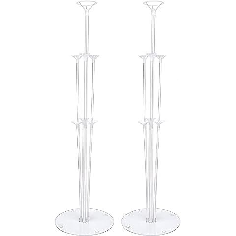 Balloon Stand Kit,Table Decoration,Transparent Base And Pole, Transparent Balloon Stand,Birthday, Wedding,Party Balloon Tower Decoration Kit (2 Sets) Cover