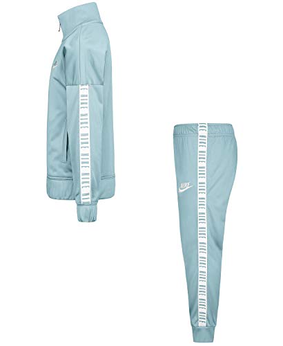 Nike Little Girls Logo Taped Full Zip Tricot Jacket & Pants 2 Piece Set (Aloe(36F414-E37)/White, 12 Months) #TOP2