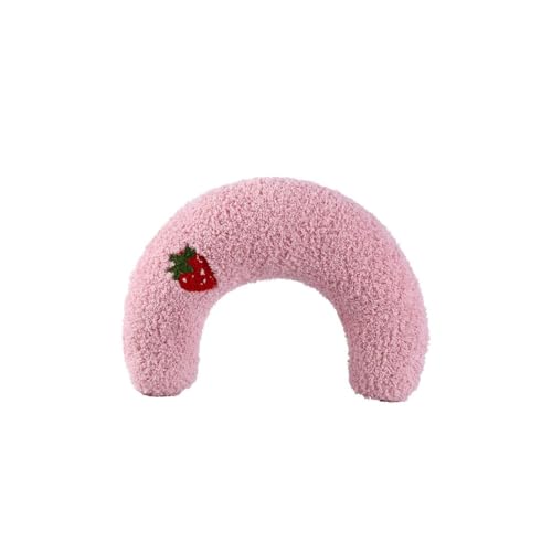 あごのせ猫枕 U字型 ペット 枕 クッション月の形 抱き枕 ふわふわ もちもち 可愛い 快適 寝心地 ペット枕 添寝枕 猫用枕 抱き枕 柔らかい 睡眠改善 洗濯機洗い可能 プレゼント用 ウサギ 小型犬用 (ピンク)