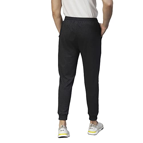 Image of RIGO Relaxed and Regular Fit Printed Cotton Jogger Pants for Men | Track Pant for Men | Lower for Men Charcoal