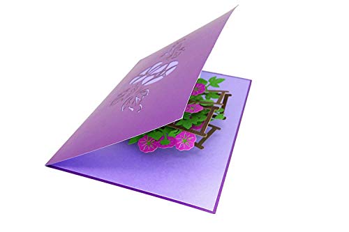 PopLife Purple Morning Glory 3D Pop Up Mother's Day Card - Flower Anniversary, Happy Birthday, Thank You, Valentine's Day - for Mom, Daughter, Sister, Wife, Grandma, Step-mom - Image 5