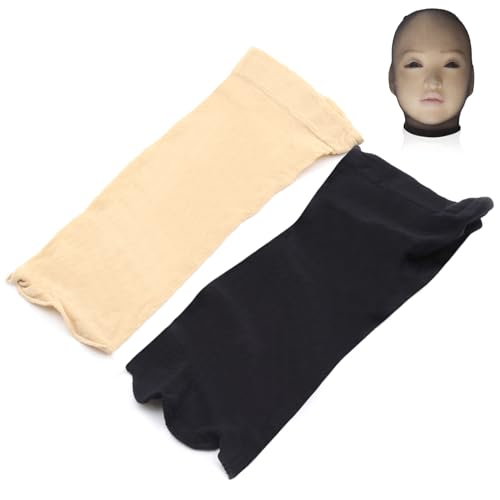 Roluck BDSM Maske 2er Set, Bondage Maske für SM Fetisch Maske Atmungsaktive Sex Maske für Frauen Männer Bondage Accessoire für Erotik Rollenspiele Strumpfmaske aus Polyester (Schwarz & Hautfarben)