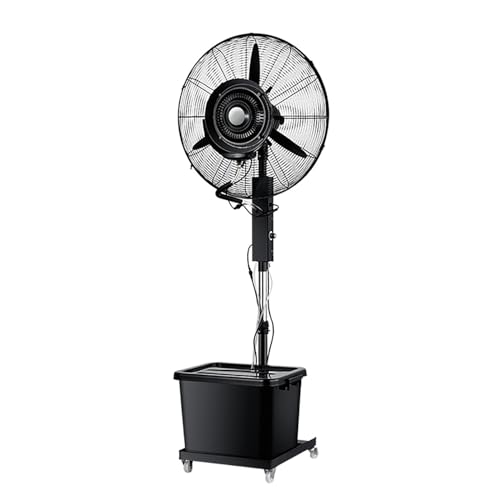FQMYLTYN Outdoor Pedestal Oscillating Fan, Industrial Adjustable Height Misting Fans, 3 Speeds Cooling Spray Fan, 90° Oscillation Mister with 45L Standalone Tank, 260W/350W(75cm/30in)