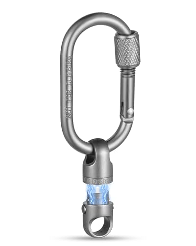 FEGVE Titanium Quick Release Magnetic Keychain with Carabiner Clip and Key Ring for Ourdoor Camping -Security Lock Design