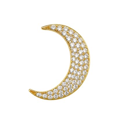pmw Gold Plated NEW Chandra Pirai Crescent Moon Ornament for Lord Shiva Idol | Crystal Stone Decorative Pooja Accessory-picture-5