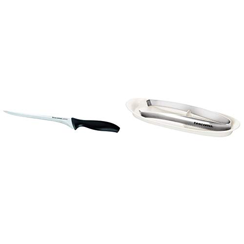 Tescoma 862038 Sonic Coltello Sfilettatore, 18 cm & 420530 Presto Pinza Leva Lische per pesce, con Supporto