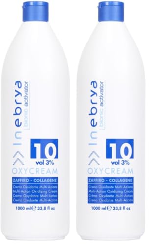 Inebrya OXYCREAM 10 Vol 3% 1000ml lot de 2 protège la fibre et sublime la couleur