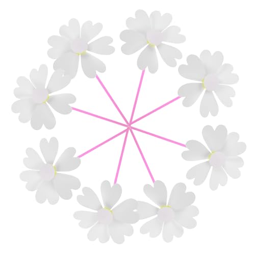 DIKACA 10 Piezas Coloración de Molino de Viento Juguete Educativo para Pinwheels sin Pintar Tarro de Palillos de decoración del tablón de anuncios Juguetes el plastico