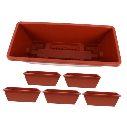 Yardwe 6 Piezas Plantador suculentas jardineras XXL jardineras de Patio jardín Vegetal Plantas Cajas de Flores con platillos Accesorio de jardinería Maceta de Bonsai casera el plastico