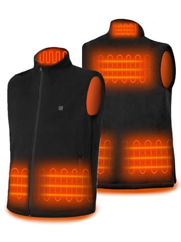DR.PREPARE Chaleco Calefactable Hombre Mujer 6 Zonas Calefactables 3 Temperaturas Ropa Calefactable Chaqueta Calefactable para Esquí Motociclismo Senderismo y Pesca