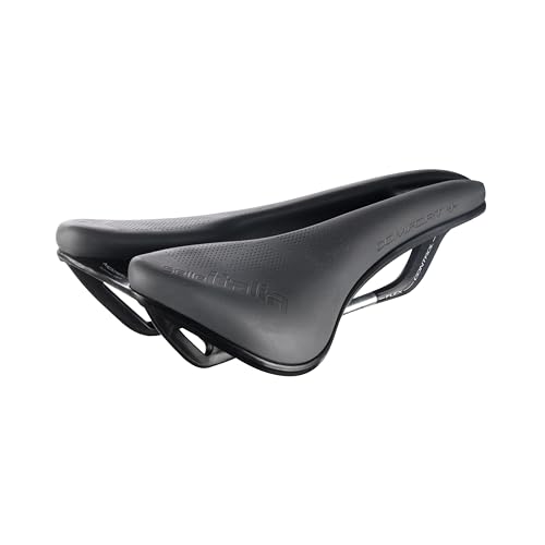 Selle Italia MODEL X COMFORT PLUS   Sillín de Bicicleta de Carretera, 100% Sostenible, con Extra Gel y Agujero Superflow, Future rides Green   Talla L3, Gris