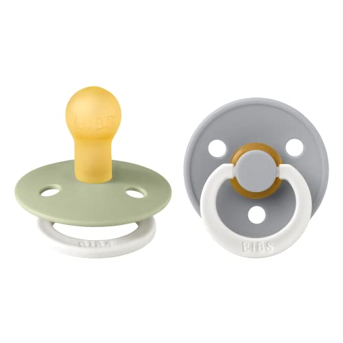 Image of BIBS Pacifiers Colour Collection | Natural Rubber Baby Pacifier | Set of 2 BPA-Free Soothers | Made in Denmark | 0+ Months (Pack of 2) | Cloud Night