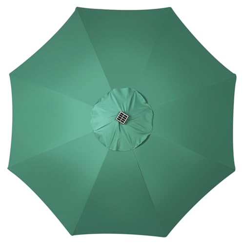 Image of Blissun 9 ft Solar Umbrella, Patio Umbrella with 32 LED Lights, Outdoor Table Market Umbrella for Garden, Deck, Backyard (Seaglass)