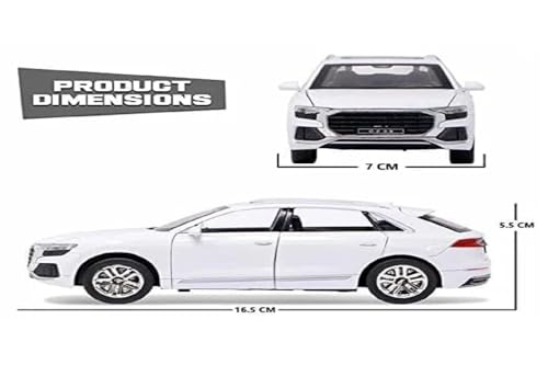 Image of LONGMIRE Metal Pull Back Diecast Car Pull Back Model with Sound Light Boys Gifts Toys for Kids Pack of 1, Multicolor (1:32 AODI Q8)