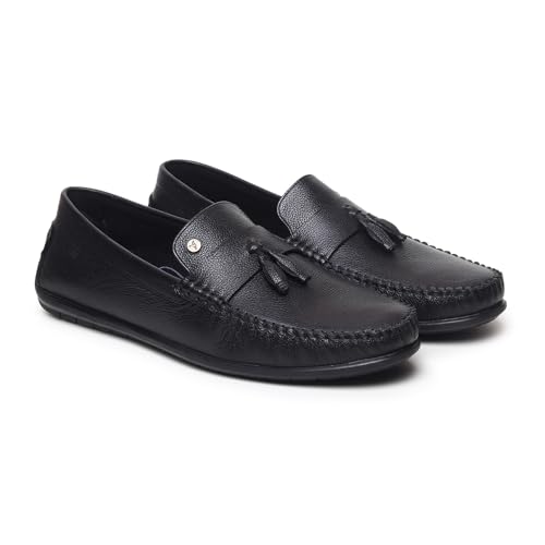 Image of YOHO Loafers for Men | Leather Slip-On Loafers | Stylish, Flexible Shoes with Footpharma Footbed | Comfortable Party, Office & Casual Footwear | Lofos 007