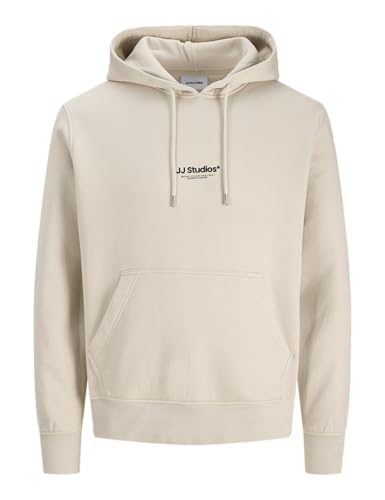 Sweat à capuche beige clair Jack & Jones en coupe décontractée taille M pour homme