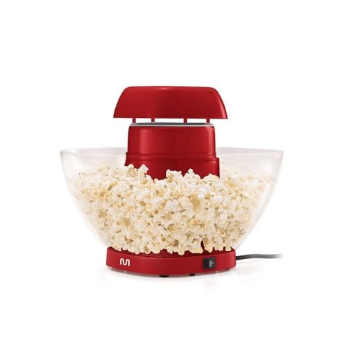 Palomitera Eléctrica de 1200W – Rápida y Fácil de Usar, Color Rojo