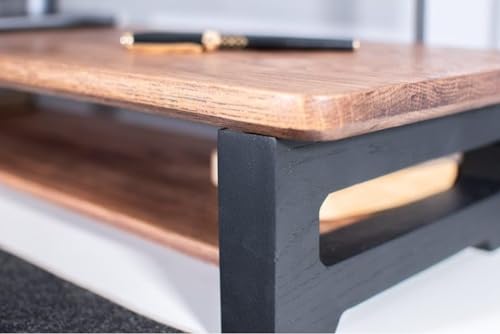 Store 66cm Long Wooden Monitor Stand with Storage Organizer for Desk, Tables, Office, Home, Studio, Study Table | Desktop Ergonomic Monitor Stand Riser 66x20x11cm (Black Legs)