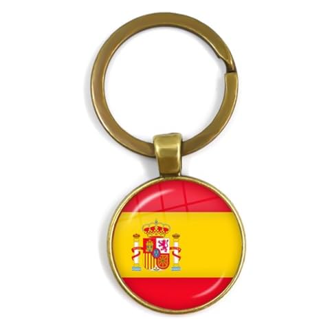 AMOBESTER Spain Flag Keychain Patriotic Keychain for Keys, Cars, Backpacks, Luggage, and Present Cover