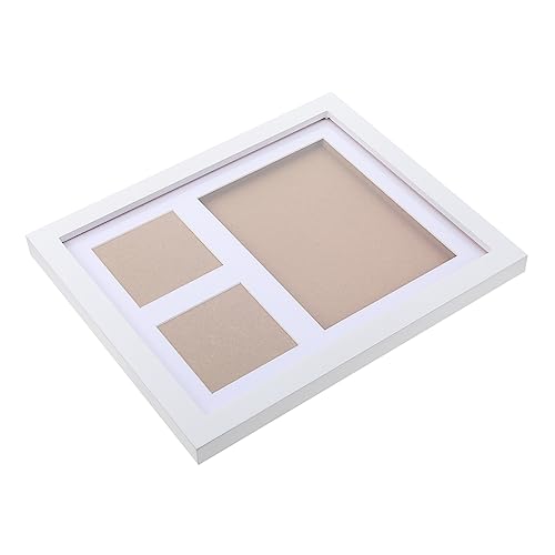 BESTonZON Footprint Photo Frame Memory Photo Holder Infant Grooming Kit Newborn Milestone Board White