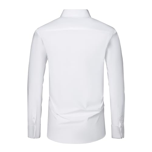 Men's Dress Shirt Stretch Tuxedo Shirt Cutaway Collar Long Sleeve French Cuffs Solid3